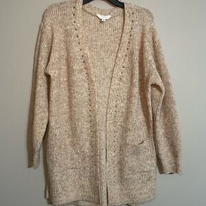 Time and Tru Open-Front Cardigan in Beige Mix Small BNWT